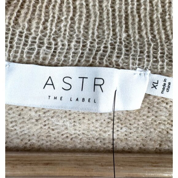 ASTR All in Favor Mixed‎ Stitch cardigan tan wool blend old money sz XL - Picture 3 of 8